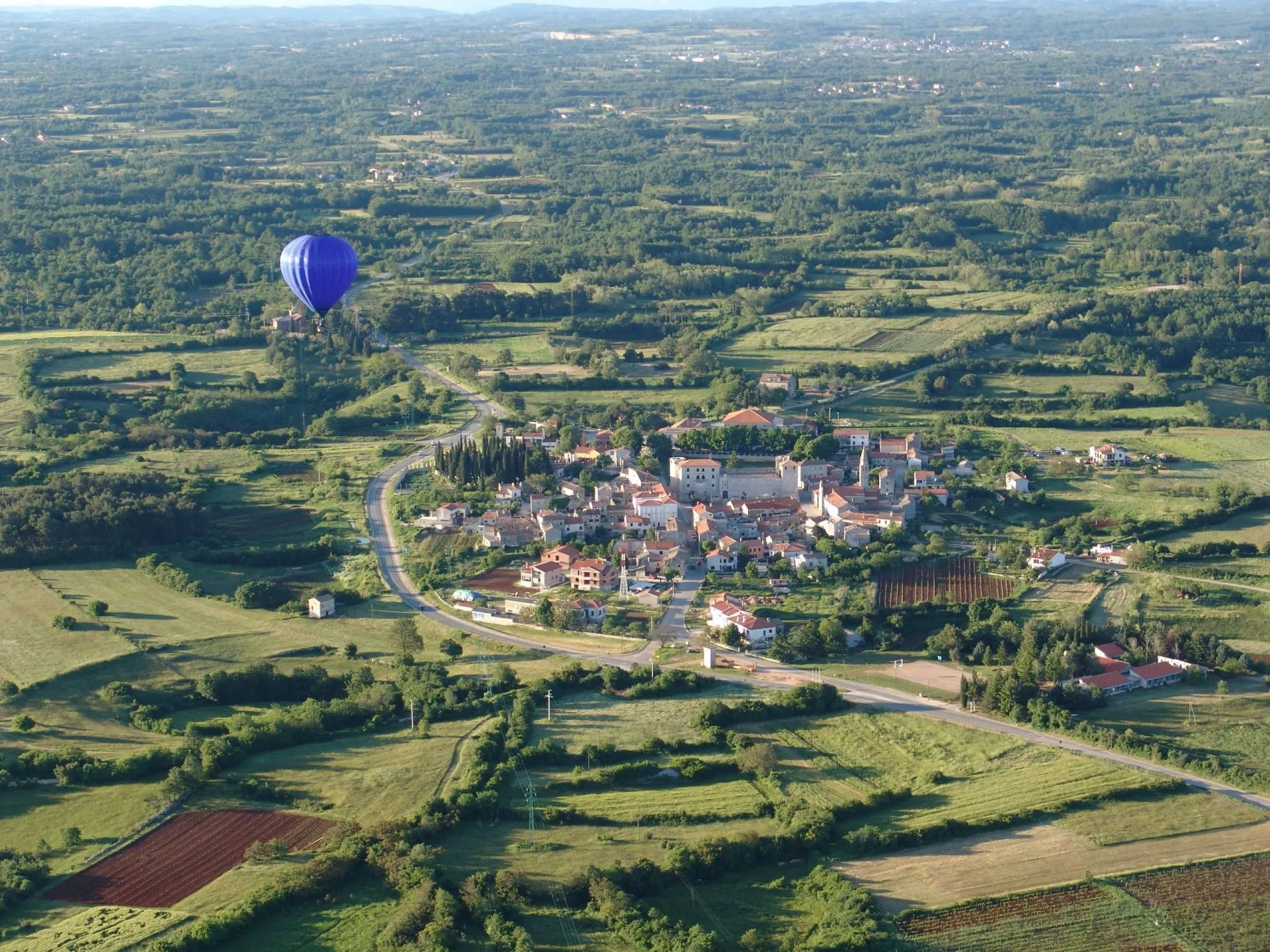 Balloon flying across croatia