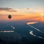 Ballooning during sunset zagreb