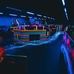 Colorful lights in party room