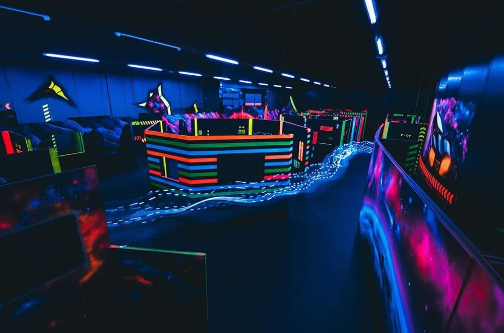 Colorful lights in party room