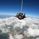 Enjoying the views while skydiving