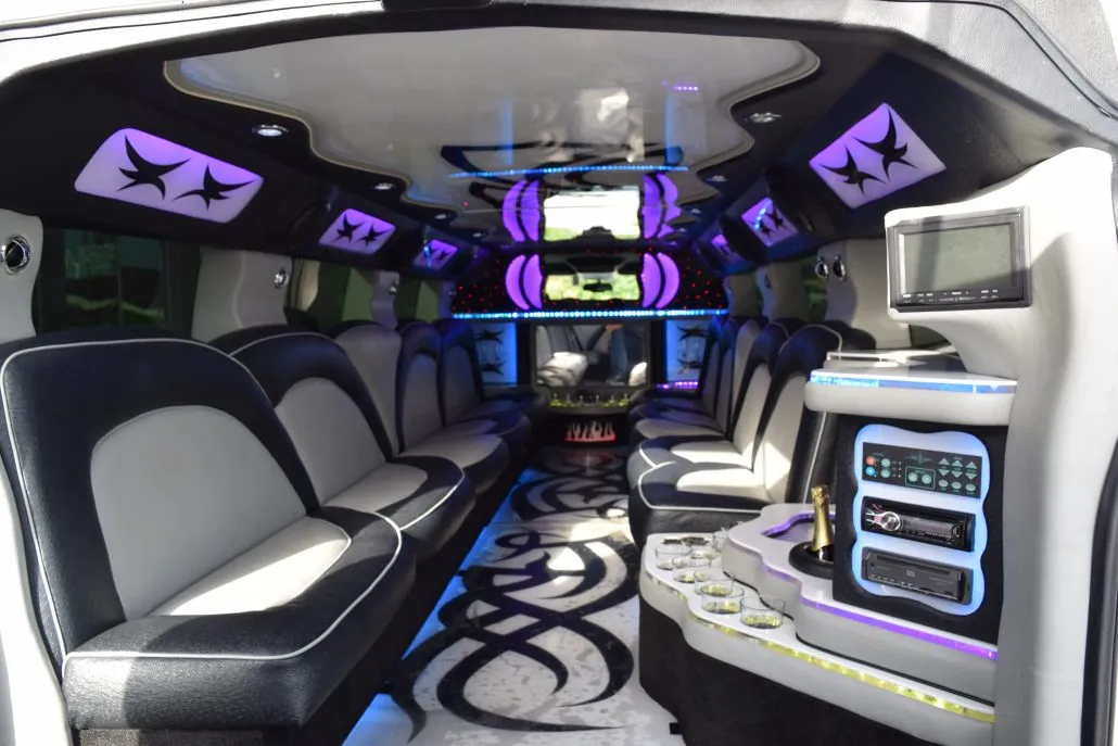Inside of the hummer limo